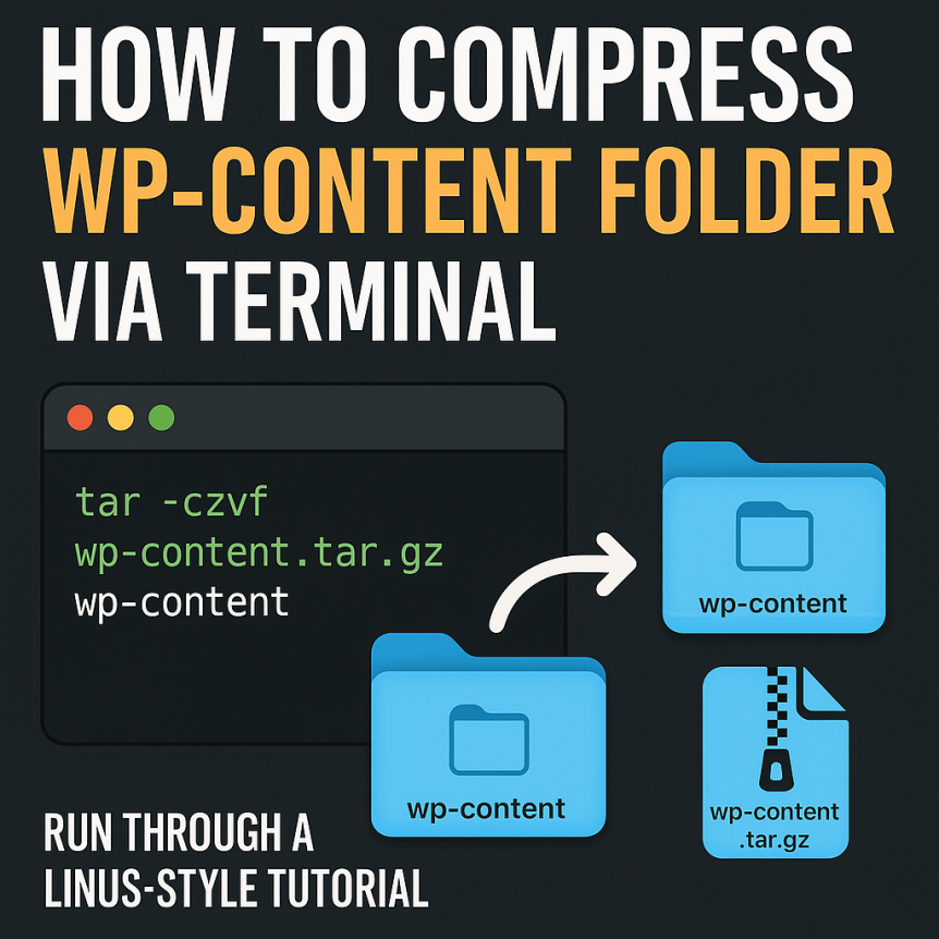 Compressing wp-content Folder Using Linux Command Line
